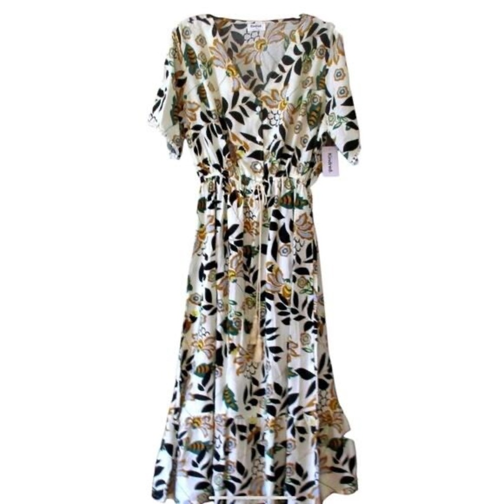 Kindred Ivory Floral Midi Dress Boho Cottagecore Romantic Soft Girl PrairieNWT
